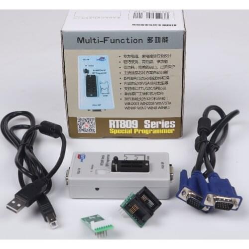 2020 Newest RT809F ISP Programmer + 11 Adapters 24-25-93 serise IC Offline board KB9012 + VGA LCD ISP programmer RT809F