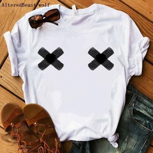 2020 Women Summer Funny Tops Casual Fashion Print Boobs T-shirt Female Boobs Sexy Design T shirt Short Sleeve O-neck Clothes