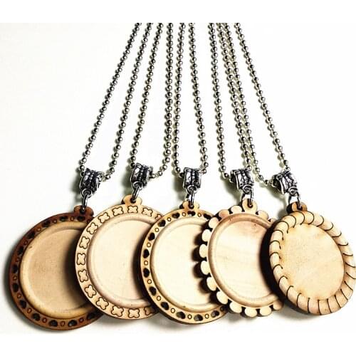 24pcs Blank Wood cabochon fit 25mm dia round square18*25mm Ellips glass cabochon to make DIY necklace