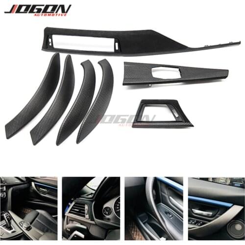 7pcs Car Interior Trim Gear Shift Trim Door Handle Armrest Panel For BMW 3 4 series F30 F31 F34 GT F32 F33 F36 M3 M4 F80 F82 F83