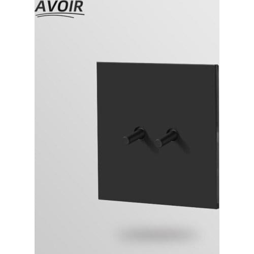 Avoir Light Switch Toggle Switch Electrical Sockets With USB Wall Plugs Matte Black Stainless Steel Panel EU FR Power Outlets