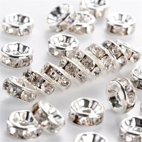 500pcs 6/7/8mm Crystal Rhinestone Loose Spacer Beads Grade A Luxury Jewelry DIY Makings bracelet Accessories F80