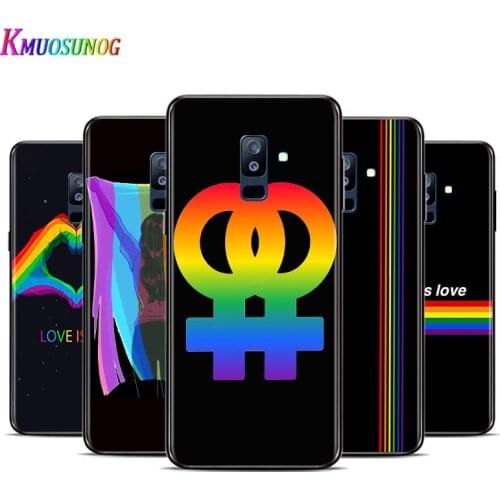 Gay Lesbian LGBT Rainbow Pride For Samsung Galaxy A3 A5 A6 A7 A8 A9 A6S A8S A9S Star Plus 2016 2017 2018 Black Phone Case
