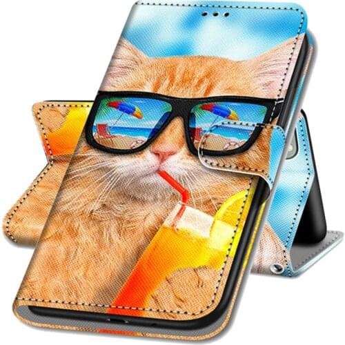 Leather Wallet Case For Huawei P Smart 2021 Flip Cover For Honor 10X lite 6X 6A 7X 8A 8X 9X Lite Painted Animal Case Phone Bags