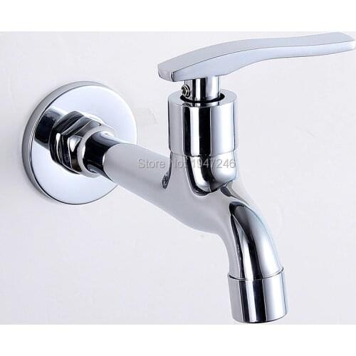 Chrome Copper single cold water tap long mops-4 old ordinary faucets MOP tub