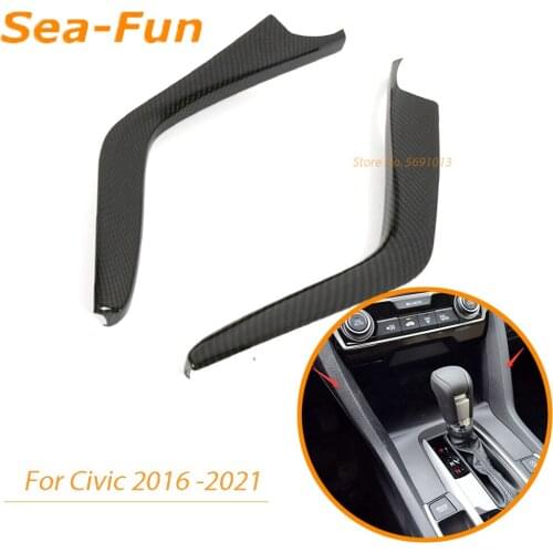 For Honda Civic 10th 2016 2017 2018 2019 2020 2021 Gear Box Console Panel Frame Cover Trim Sequin Decoration Car Accessories