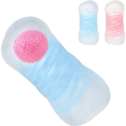 Hole Channel Penis Stimulating Spiral Suck Male Masturbators Aircraft Cup Red Ball Massage Jelly Vagina Real Pussy