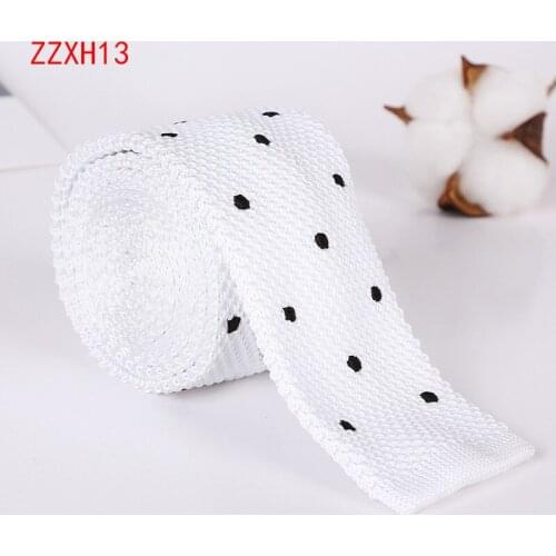 Ikepeibao White Black Dot Mens Fashion Vintage Casual Formal Dot Tie 2" Microfiber Embroidery Knitted Skinny Tie