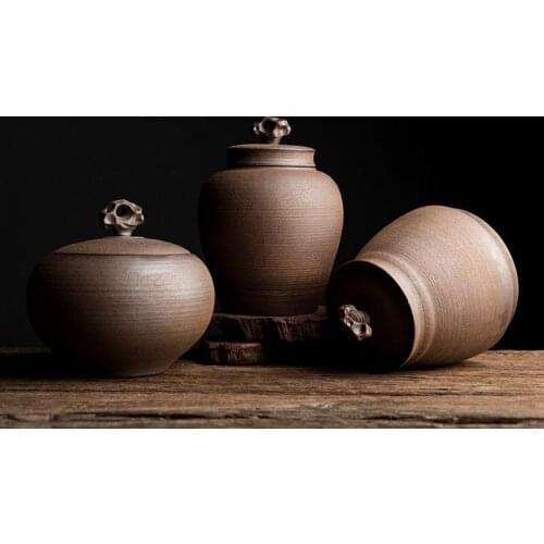 Ceramic Tea Caddy with Lid Sealable Tea Caddy Candy Dried Fruit Storage Jar Home Decoration Desktop Decoration Exquisite Gift