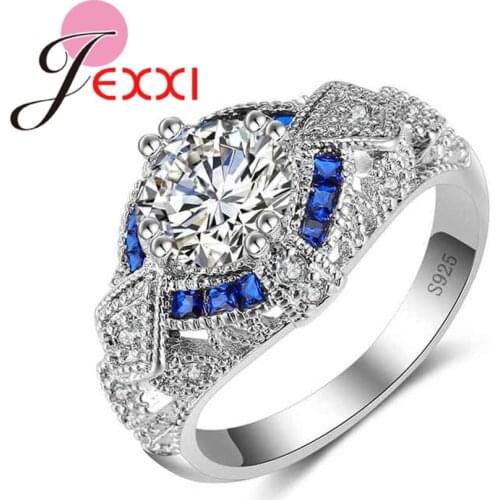 Cool Punk Blue Finger Ring For Men Women Silver Jewelry Top Quality Gift Fashion Gift For Friends Promotion