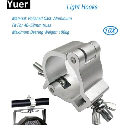 10Pcs/Lot LED Stage Light Hook Truss Metal O Clamp Hanger Hook Bracket Steel Stage Theatre Lighting Kit 40-52mm Pipe Load 100KG