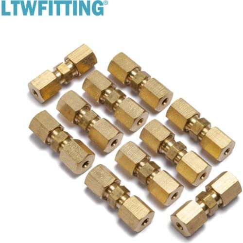 LTWFITTING 1/8" OD Compression Union ,BRASS COMPRESSION FITTING