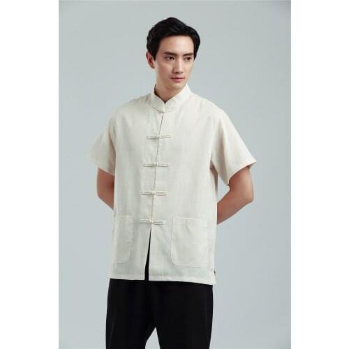 Shanghai Story Linen tai chi shirt Chinese Traditional clothing Tang suit mandarin collar shirt Kungfu Shirt