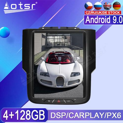 4+128GB For Dodge RAM 1500 Android Radio Tape Recorder 2014-2018 Car Multimedia Player Stereo Head Unit PX6 Tesla Style GPS Navi