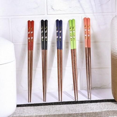 Cute Cartoon Reusable Wood Chopsticks Natural Bamboo Chopsticks Joint Chopstick Kids Chopsticks Tableware Kitchen Accessories