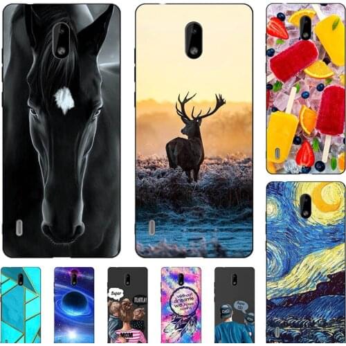 Fashion Bumper Cute Case For Nokia C3 Case For Nokia C1 TA1165 Soft Silicone Cat Horse Flower Cover Back Shell