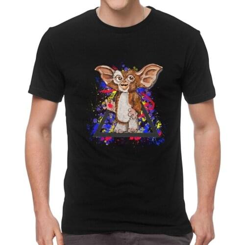Gremlins T Shirt for Men Cotton T-shirt Fashion Tshirt Short Sleeve Gizmo 80s Movie Mogwai Monster Horror Retro Sci Fi Tee Top