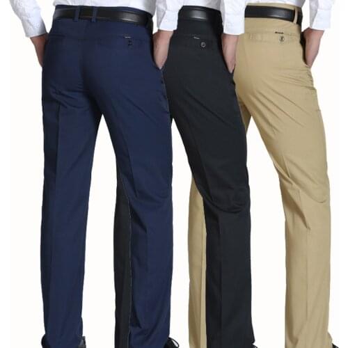 2021 Casual Pants Men 100% Cotton Size 40 Spring Summer Straight Pant 55-100 kg Men Wear Comfortable warm Trousers Male Clothing