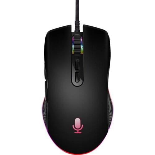 Wired Voice Control Mouse Input Search Translation Mice Comfortable-hold Mice For PC Computer With LED Light