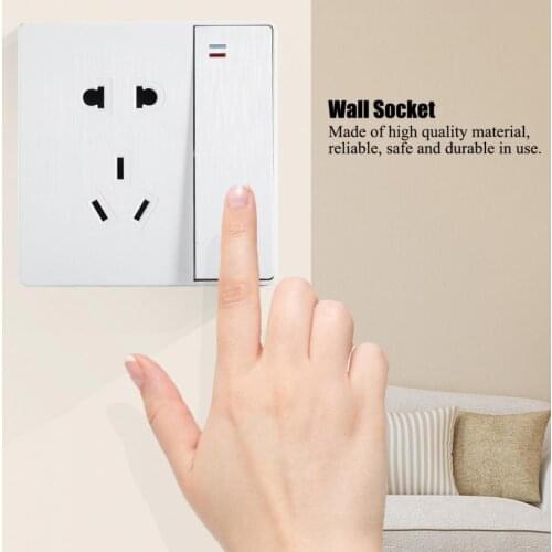 Wall Mounted Wall Socket Outlet with Switch for Home Bedroom Bathroom Wall Socket Switch Chinese Plug 220V