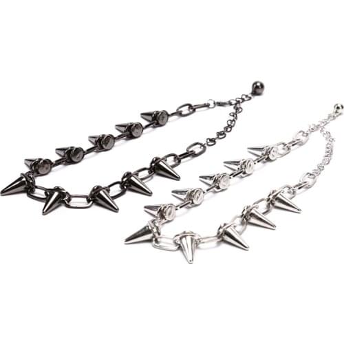New Rivets Chokers Punk Goth Handmade CCB Material Choker Necklace Spike Rivet Necklace Rock Gothic Chokers