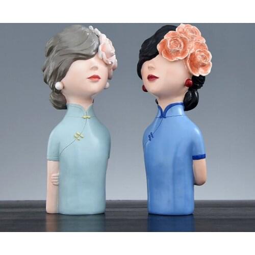 New Classical Creative Retro Beauty Resin Statues Ornaments Home Livingroom Furnishing Crafts Cafe Table Figurines Decoration