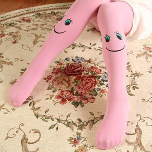 3-8 Years Girls Smiley Printed Pants Childrens Tights Autumn Smiley Pattern Kids Tights For Girls Tights 11 Colors Pantyhose