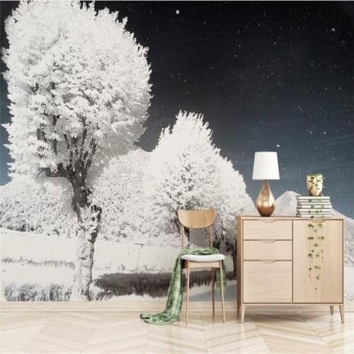 Custom Nordic 3D HD Photo Wallpaper Modern Vintage Snow Scenery Wall Mural Living Room Hotel Background Wallpaper 3D Wall Mural