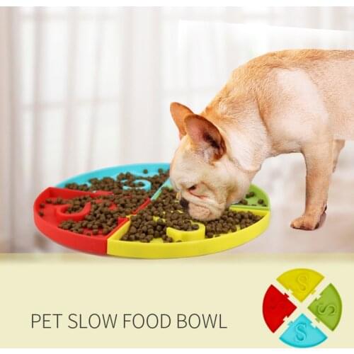 Silicone Pet Bowl Dog Slow Eating Feeding Food Bowl Anti Choke Food Container Cat Lick Mat Slow Eating Feeder Dish For Cats Dog