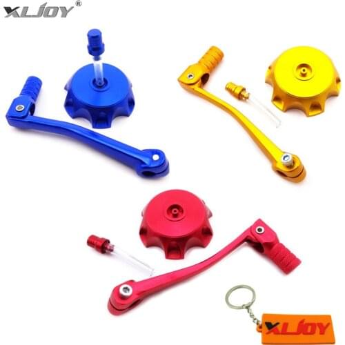 Folding Gear Shift Shifter Lever + Gas Fuel Tank Cap Cover For 50 125 160 cc Pit Dirt Bike Stomp YCF SDG SSR Motorcycle