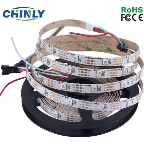 CHINLY led Strip WS2812b DC5V Pixel RGB 5 meters 150 LED 150IC SMD5050 White Color PCB Non Waterproof Light Top Supplier