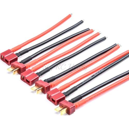 Deans T Plug T-plug Connector Cable Male and Female with10cm 14AWG Soft Silicone Wire for RC hobby Quadcopter Lipo Battery