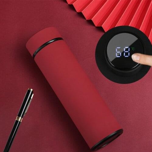 Intelligent Thermos Stainless Steel frosted touch display temperature mens and womens portable water cup
