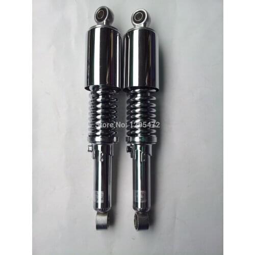Universal 2 pieces 340mm/350mm EYE TO EYE CHROME rear motorcycle shock absorber for honda suzuki kawasaki YAMAHA