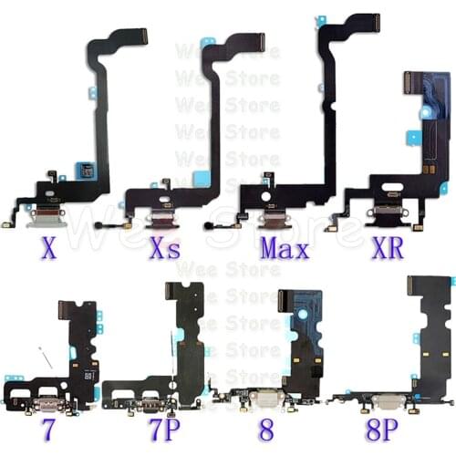 High Quality Bottom USB Charger Port Connector Dock Flex Cable For iPhone X Xs Max XR 7 8 Plus Charging Connector With Mic Flex