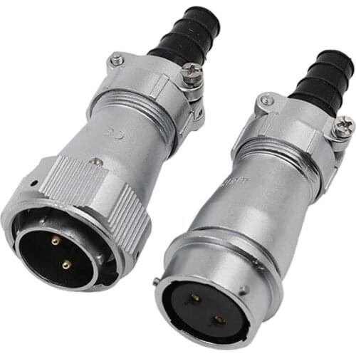 WY24 TI+ZI Multi Core M24 In-line Screw Locking Cable Welding Wire Waterproof Connector Industrial Adapter 2 3 4 9 10 12 19 Pin