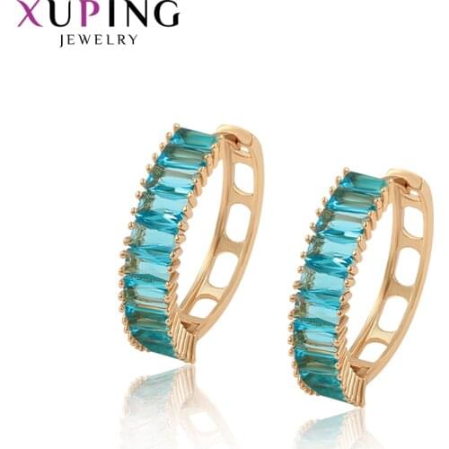 Xuping Jewelry Colorful Earrings Hoops Gold Color Plated Elegant Popular Design Style Gifts fo rGirls Women 98443