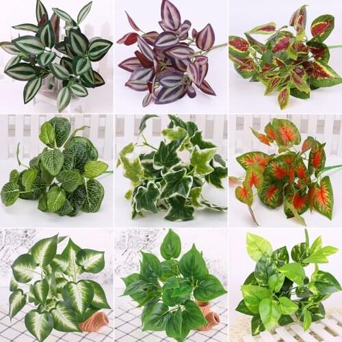 Artificial plastic plant green tree for garden wedding decoration fake fake leaves Christmas decoration