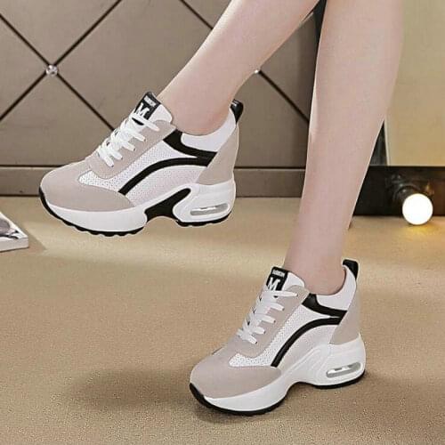 Woman Platform Wedges Shoes Women Zapatillas Mujer Casual Plataforma High Heels 8CM Female Sneakers Increasing shoes 457