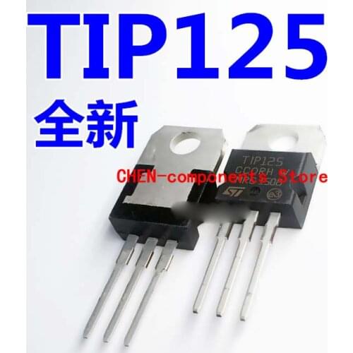 10pcs TIP125 TO220 5A/60V straight Insert Darlington Transistor