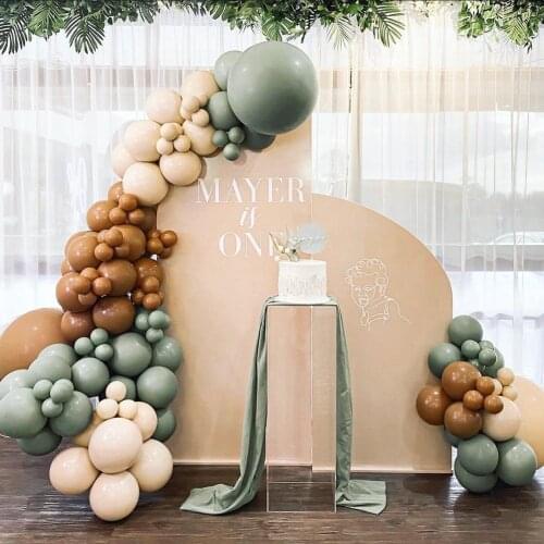 115pcs Bean Green Coffee Latex Balloons Metallic Gold Balloon Garland Chain Birthday Wedding Baby Shower Anniversary Party Decor