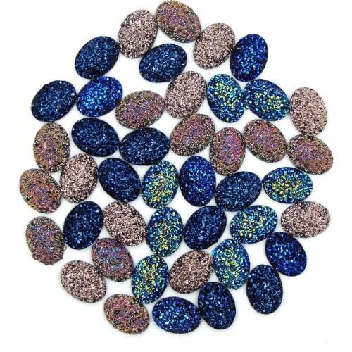 20Pcs/Lot Oval Rhinestones 13x18mm 5 Color Flatback Crystal Resin Rhinestone Cabochons Crystal AB Glass For Wedding Dresses