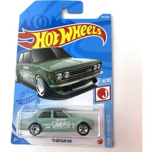 2021-162 Hot Wheels Cars 71 DATSUN 510 1/64 Metal Diecast Model Collection Toy Vehicles