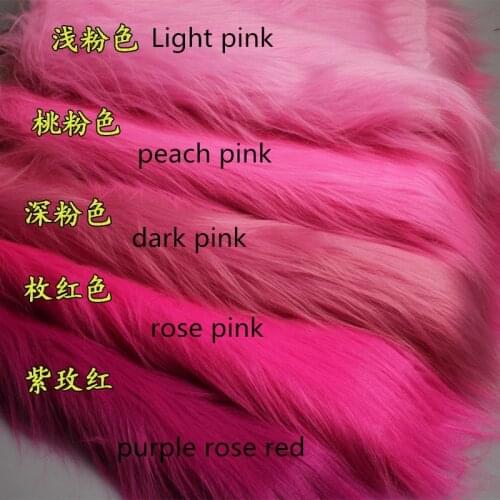5 Kinds of Pink 12cm Long Pile Fur Faux Fur Fabric Soft Plush Faux Fur Fabric Sewing DIY Toy Home Background Decoration Cloth