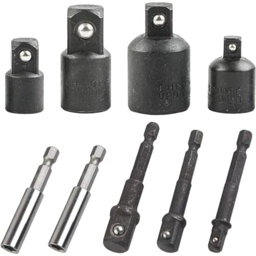 9Piece CR- Drill Socket Connector Nut Driver Power Extension Bit Kit