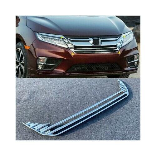 ABS Chrome Front Center Grille Grill Cover Trim 1pcs For Honda Odyssey 2018-2019