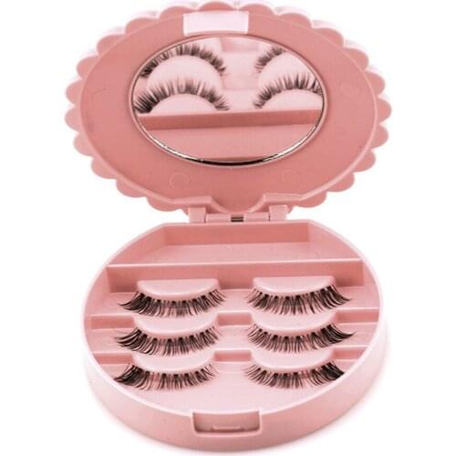 Makeup Organizer Organizador Maquillaje Boite De Rangement Bow Eyelash Storage Box Makeup Storage Cosmetic Mirror Case#W