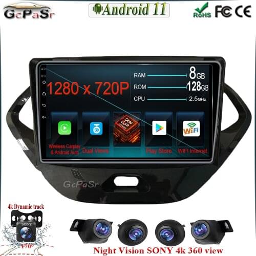 Carplay 9'' Android 11 For Ford FIGO Octa Core Car DVD GPS Navigation Multimedia Player Deckless Car Stereo WIFI