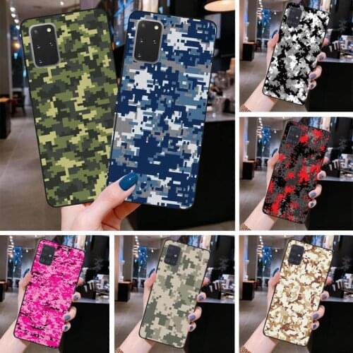 Digital Camouflage Camo Army Green Phone Case For Samsung Galaxy S21 Plus Ultra S20 FE M11 S8 S9 plus S10 5G lite 2020