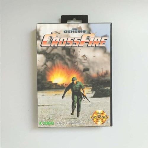 Cross Fire - USA Cover With Retail Box 16 Bit MD Game Card for Sega Megadrive Genesis Video Game Console